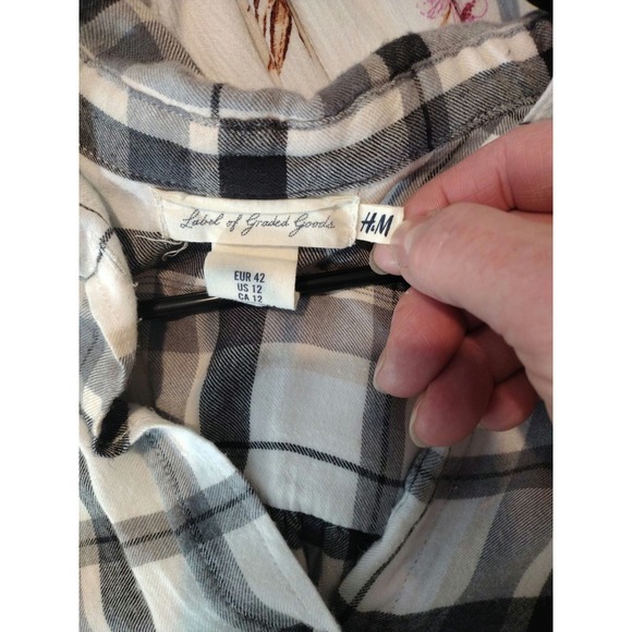💸💲$10 Label of Graded Goods H&M Women's Size 12 Plaid Tunic Shirt - Picture 3 of 3